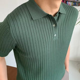 Textured Button Knit Polo