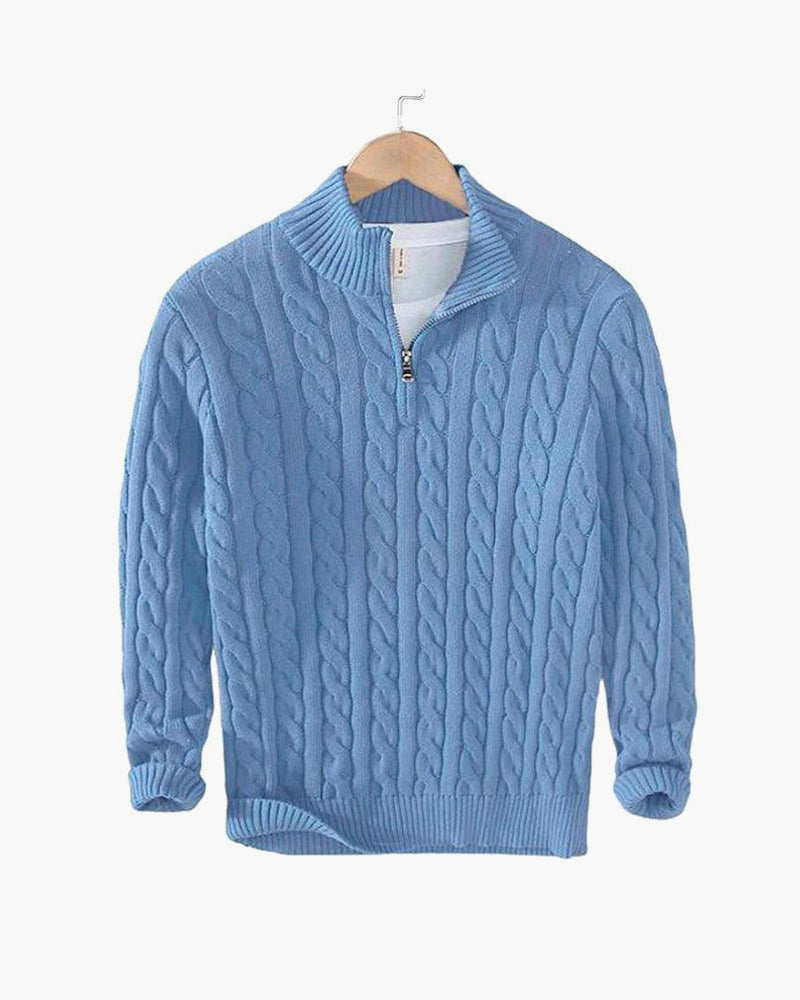 Cable Knit Quarter-Zip Sweater