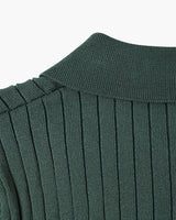 Textured Button Knit Polo