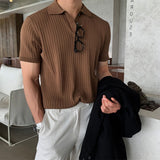 Textured Button Knit Polo