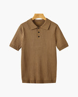 Textured Button Knit Polo