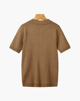 Textured Button Knit Polo