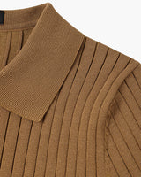 Textured Button Knit Polo