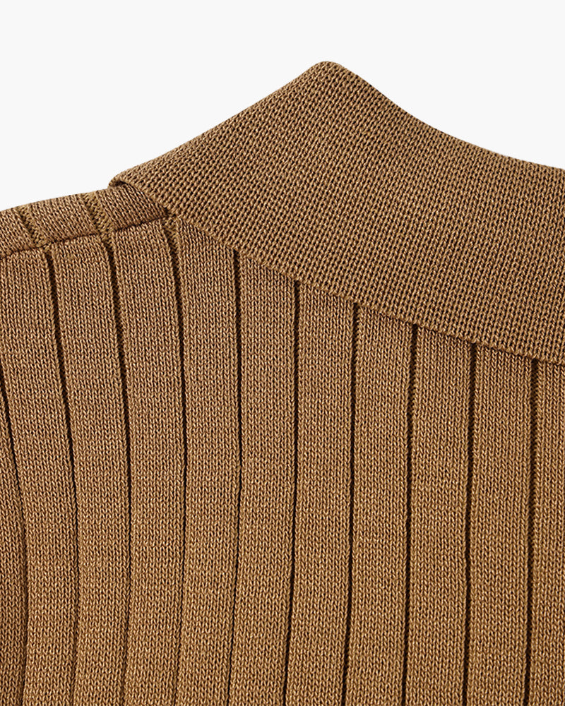 Textured Button Knit Polo