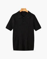 Textured Button Knit Polo
