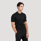 Textured Button Knit Polo