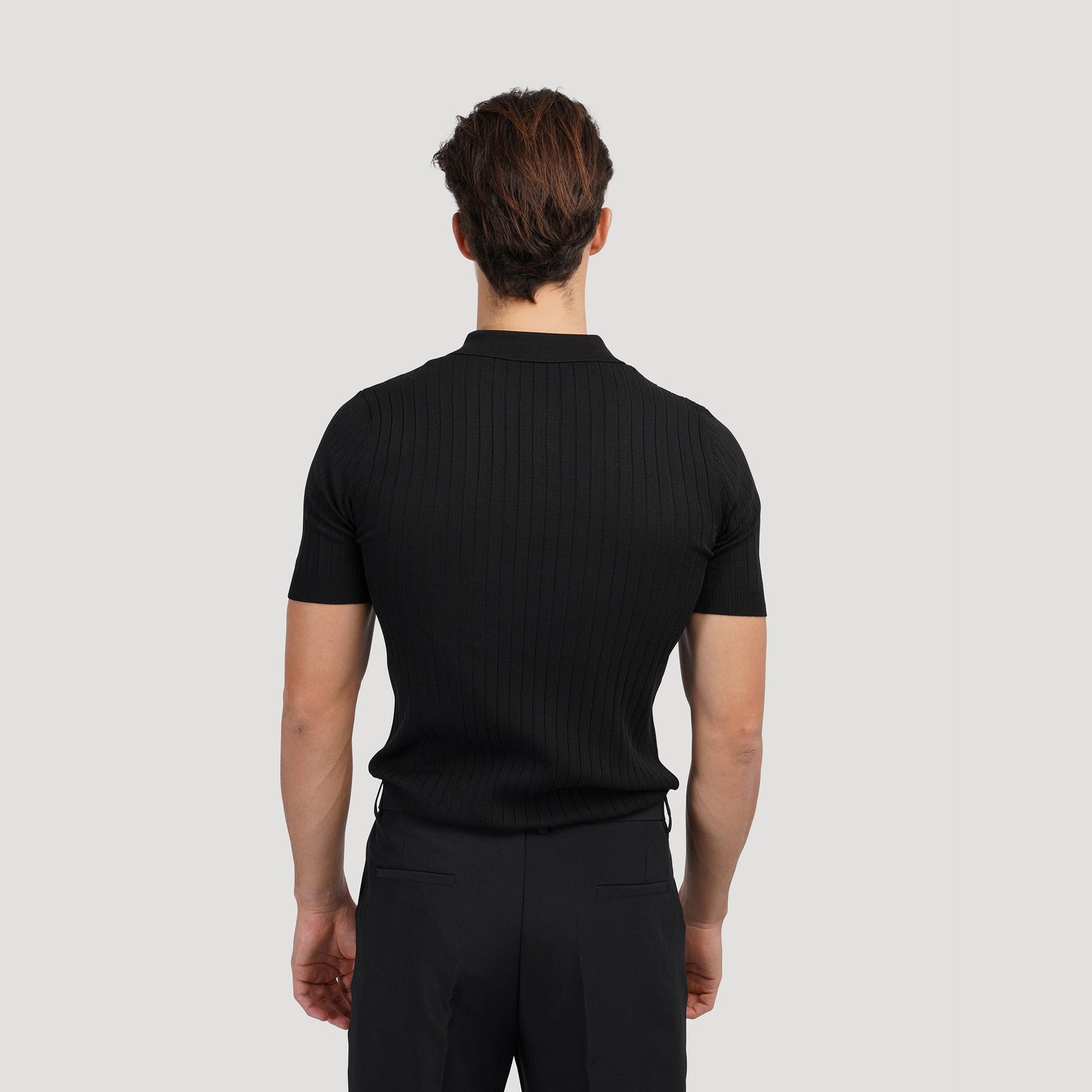 Textured Button Knit Polo