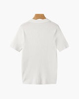 Ribbed Knit Resort Polo