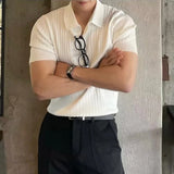 Ribbed Knit Resort Polo