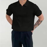 Ribbed Knit Resort Polo