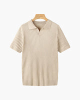 Ribbed Knit Resort Polo