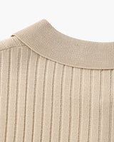 Ribbed Knit Resort Polo