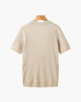 Ribbed Knit Resort Polo