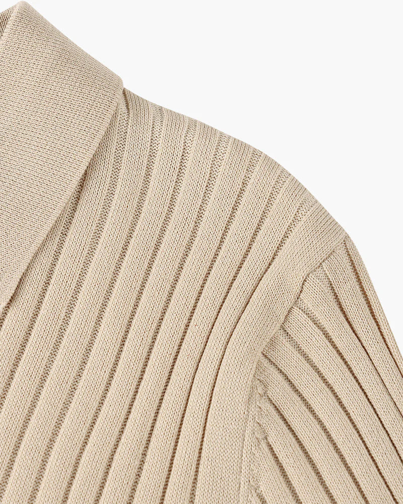 Ribbed Knit Resort Polo