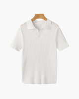 Ribbed Knit Resort Polo